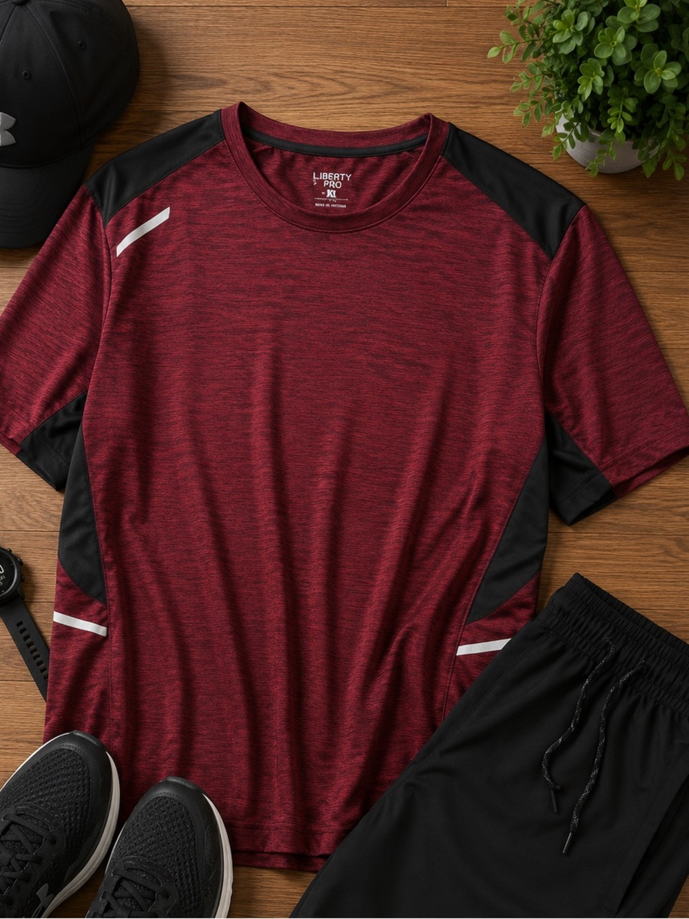 Liberty Pro Men's Maroon Performance Short Sleeve Shirt-XL
